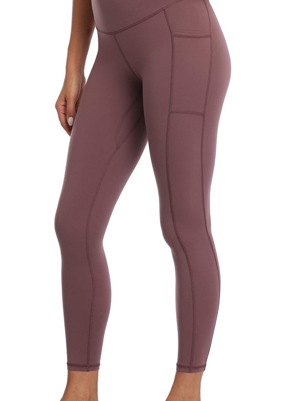 High-Rise Pocket Leggings in pale pink.